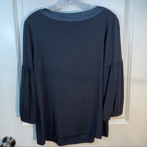 Nanette Lepore Rhythm and Blue Top Black Silk Neck L - Picture 4 of 13